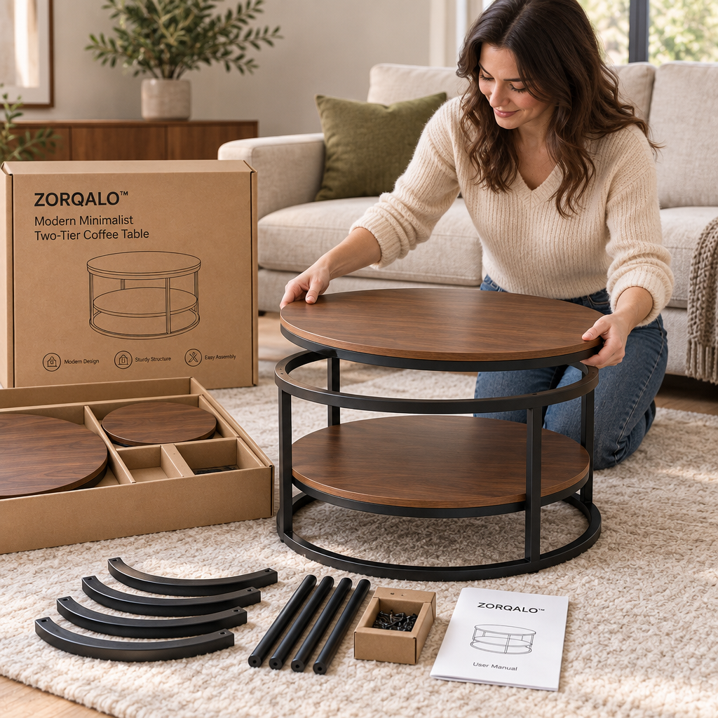ZORQALO™ Modern Minimalist Two-Tier Coffee Table image 4