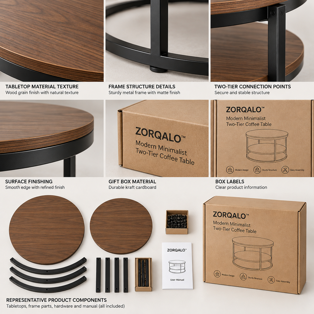 ZORQALO™ Modern Minimalist Two-Tier Coffee Table image 6