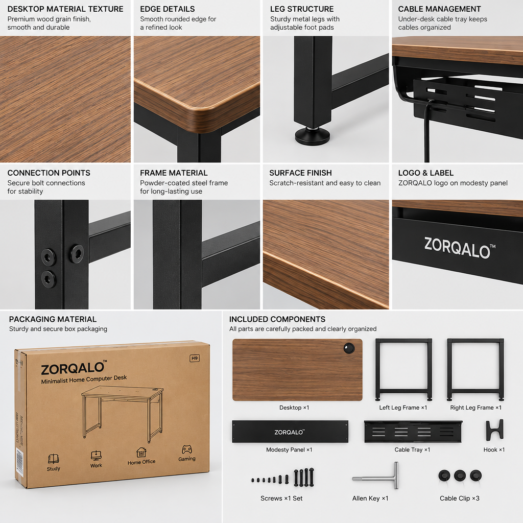 ZORQALO™ Minimalist Home Computer Desk image 6