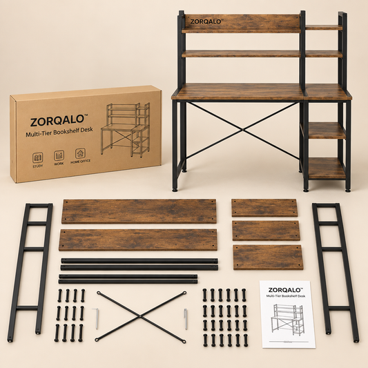 ZORQALO™ Multi-Tier Bookshelf Desk primary image