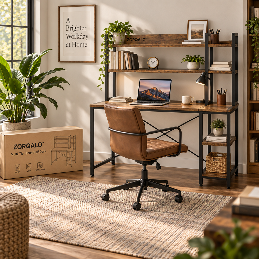 ZORQALO™ Multi-Tier Bookshelf Desk image 2