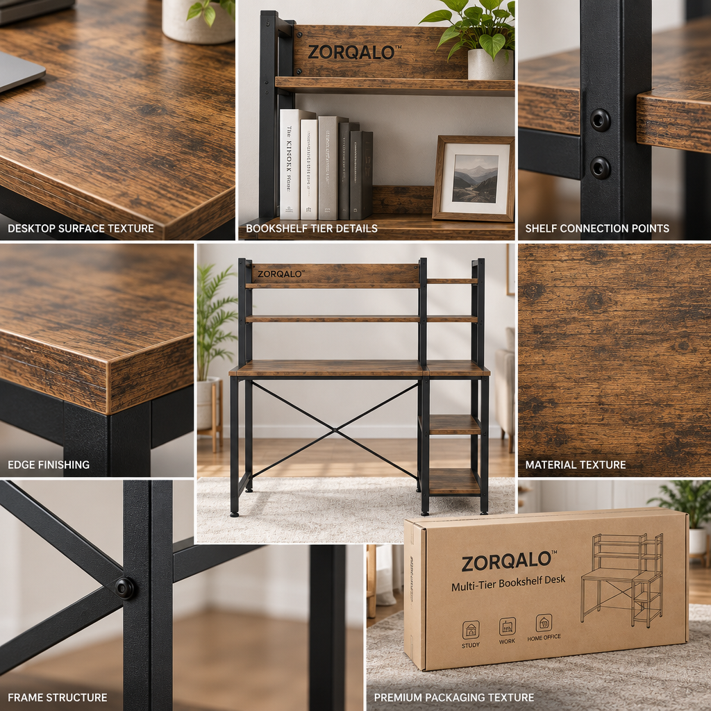 ZORQALO™ Multi-Tier Bookshelf Desk image 3