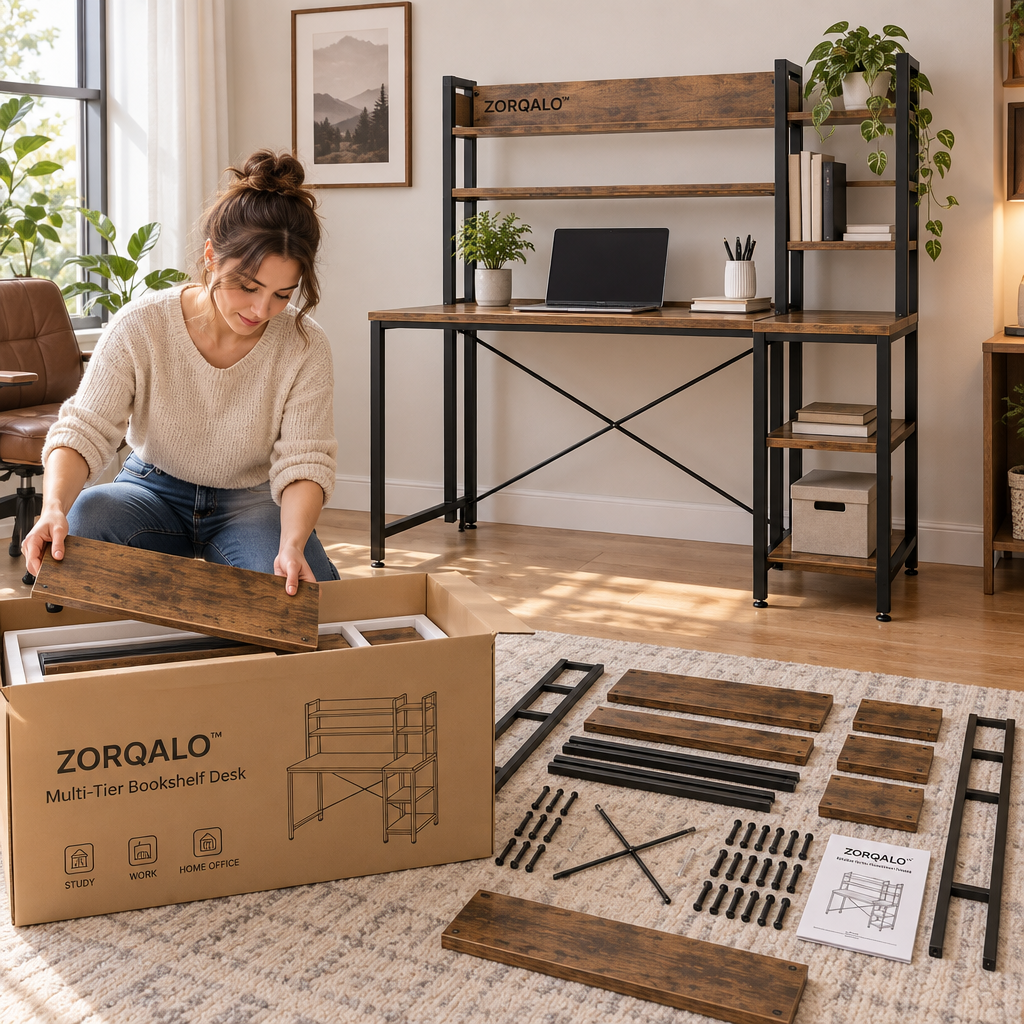 ZORQALO™ Multi-Tier Bookshelf Desk image 4