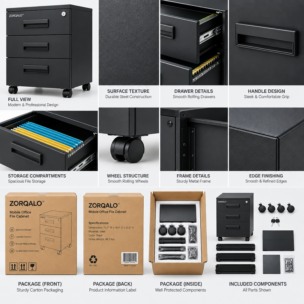 ZORQALO™ Mobile Office File Cabinet image 6