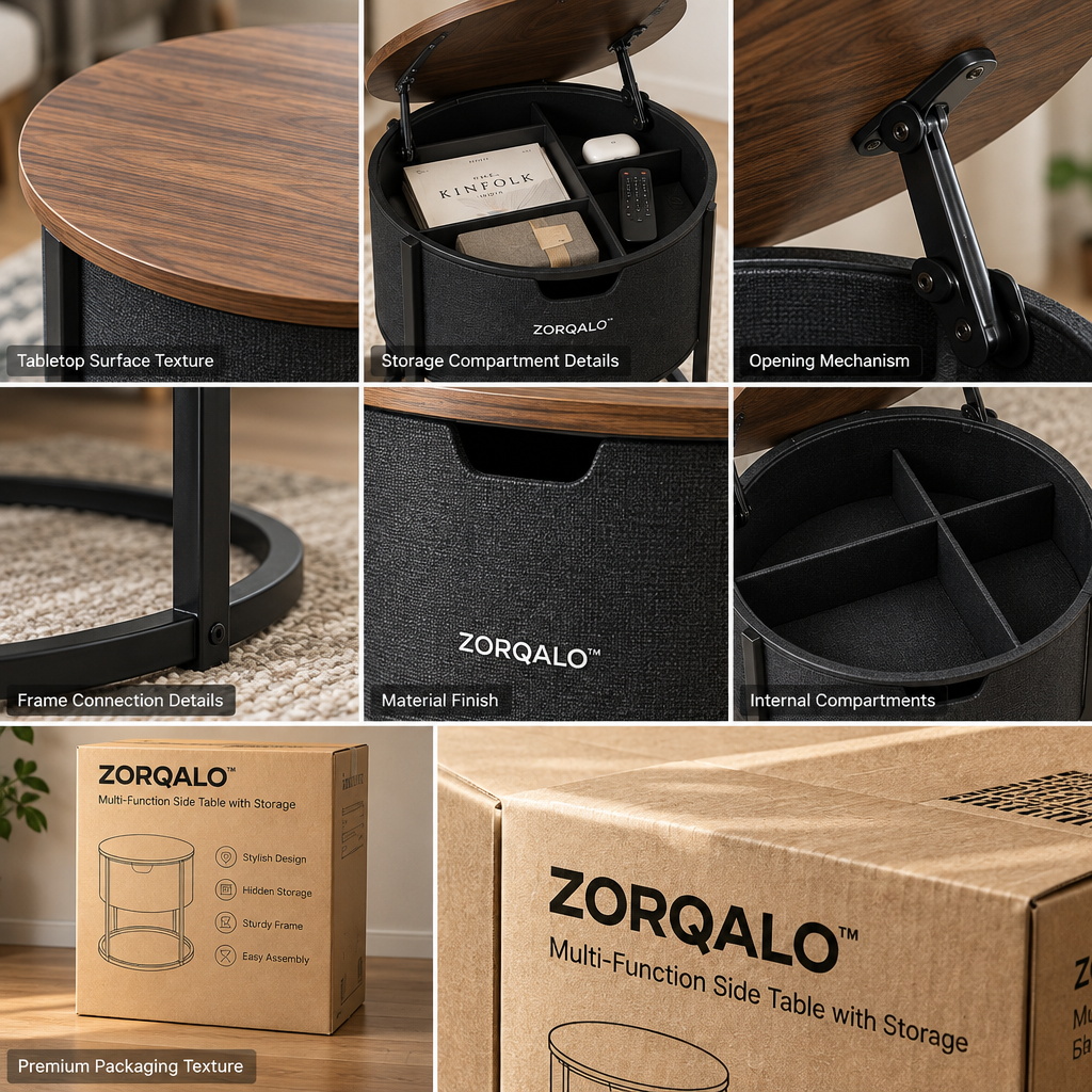 ZORQALO™ Multi-Function Side Table with Storage image 3