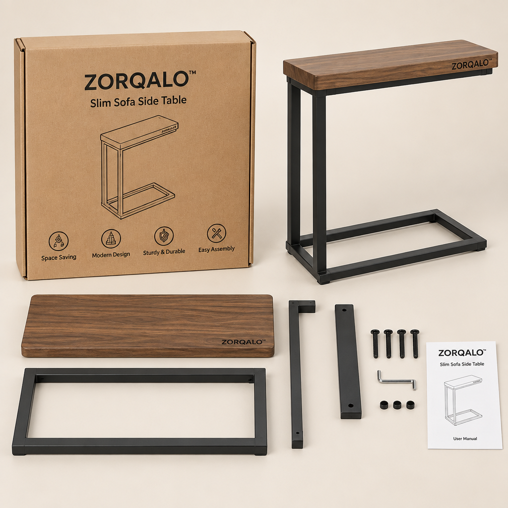 ZORQALO™ Slim Sofa Side Table primary image