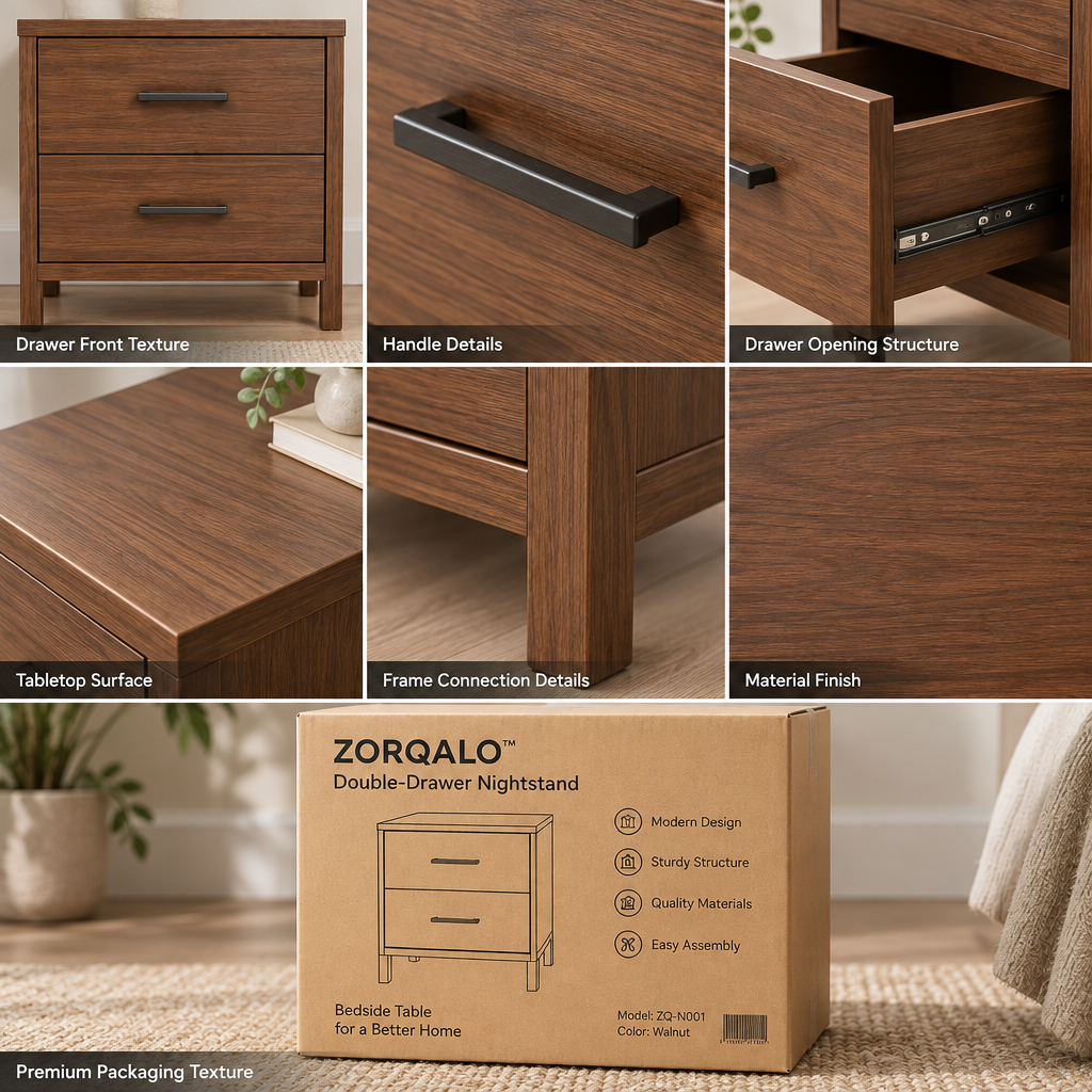 ZORQALO™ Double-Drawer Nightstand image 3