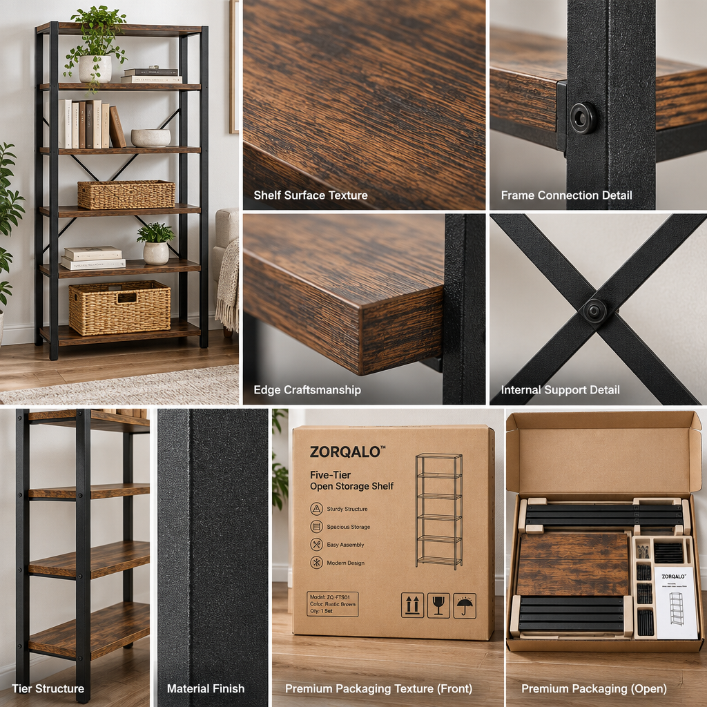 ZORQALO™ Open Bedside Storage Cabinet image 3