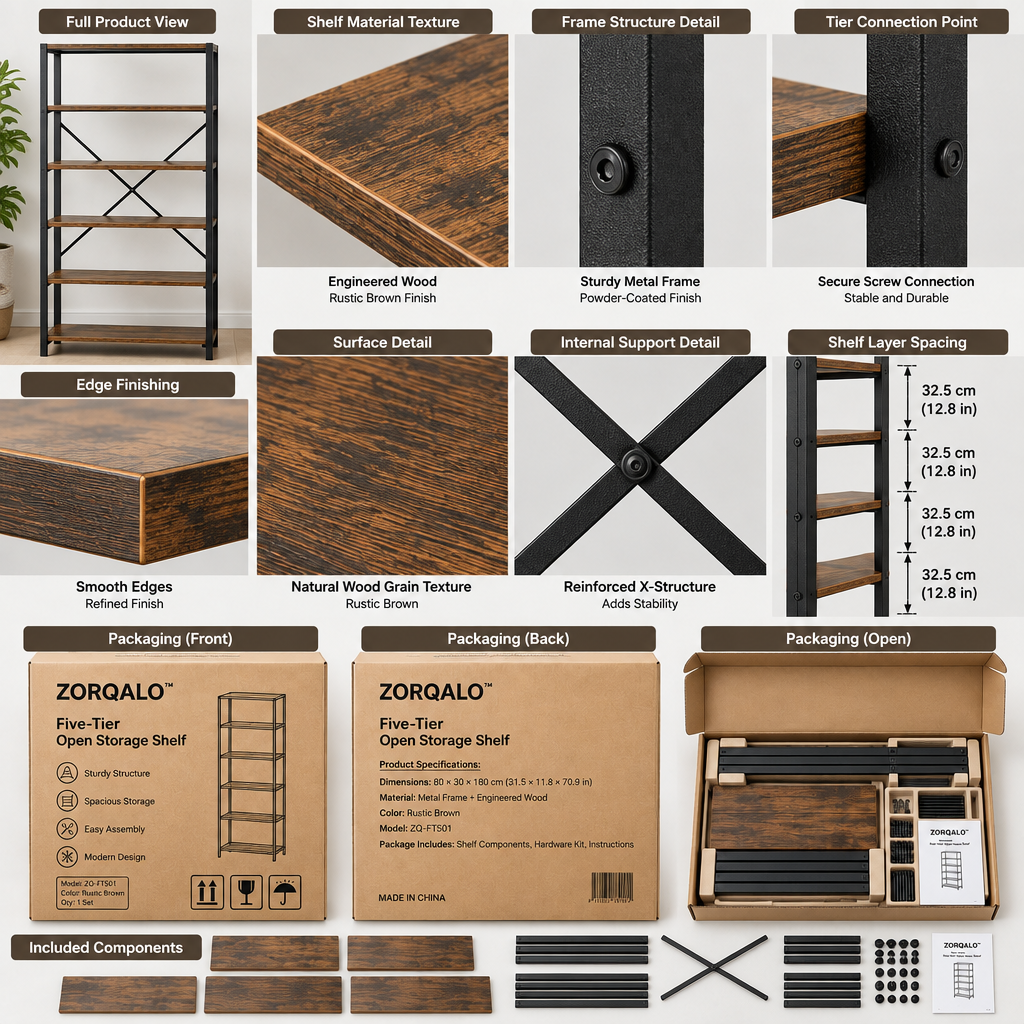 ZORQALO™ Open Bedside Storage Cabinet image 6