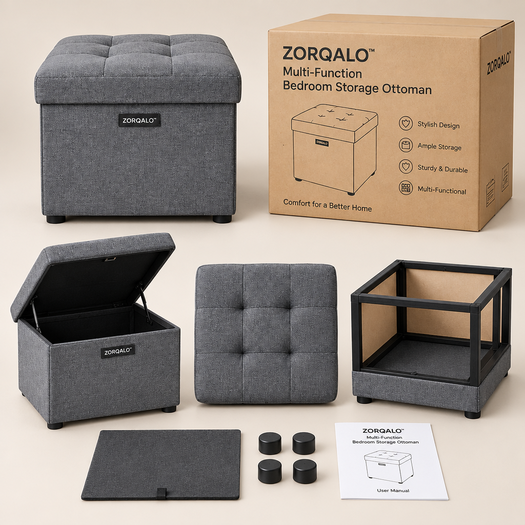 ZORQALO™ Multi-Function Bedroom Storage Ottoman primary image