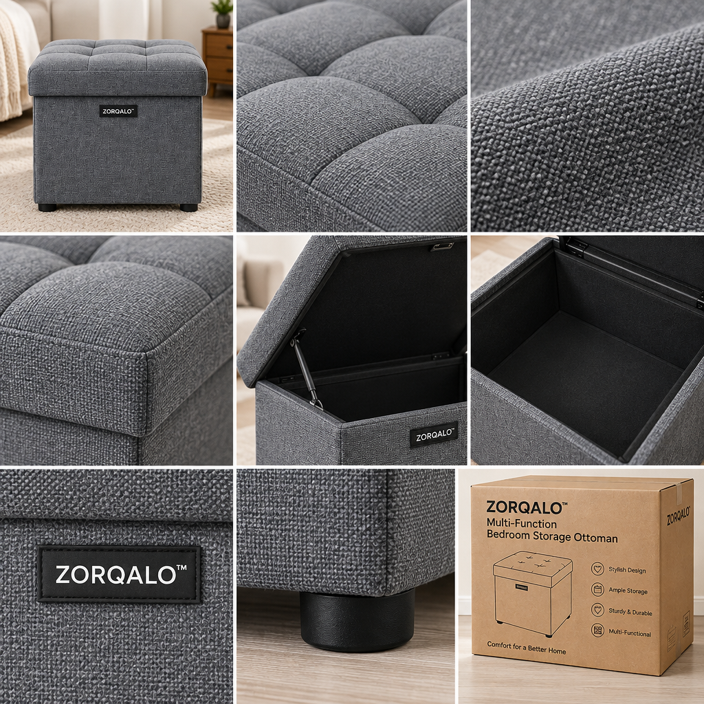 ZORQALO™ Multi-Function Bedroom Storage Ottoman image 3