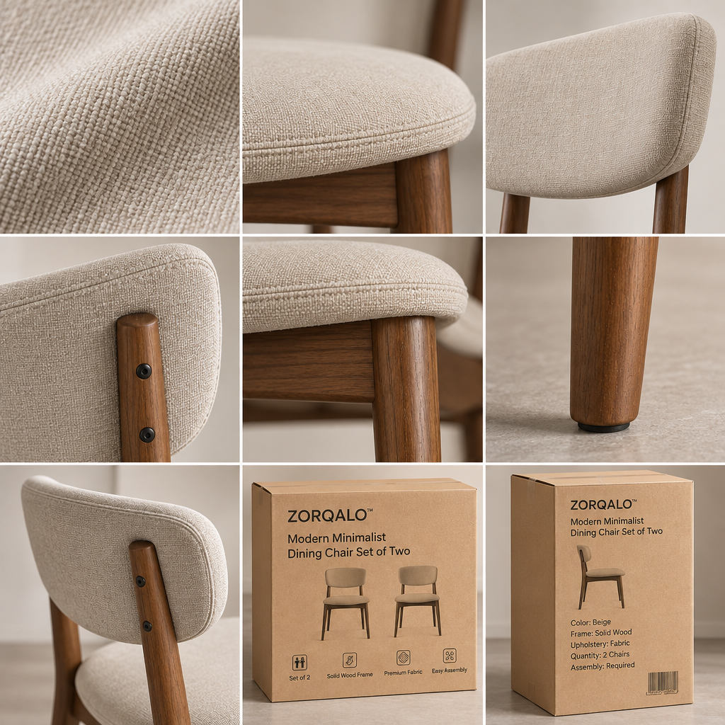 ZORQALO™ Modern Minimalist Dining Chair Set of Two image 3