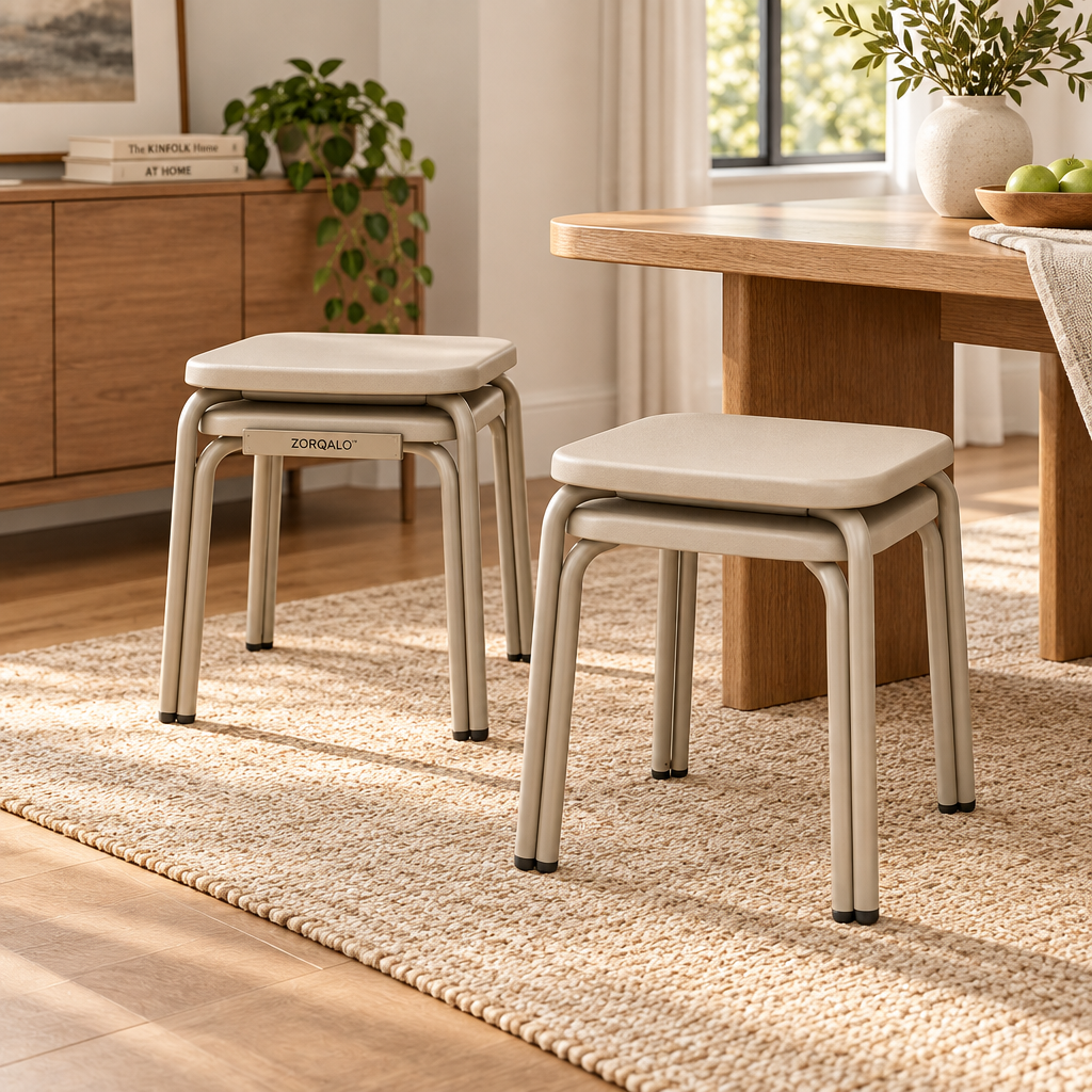 ZORQALO™ Stackable Minimalist Stool Set of Two image 5